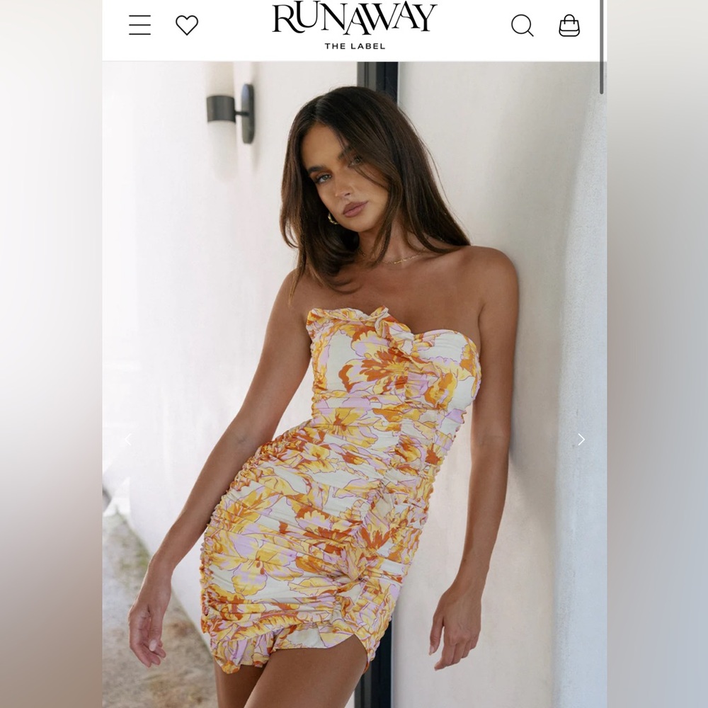 Runaway The Label - Tropicana Strapless - Citrus Floral